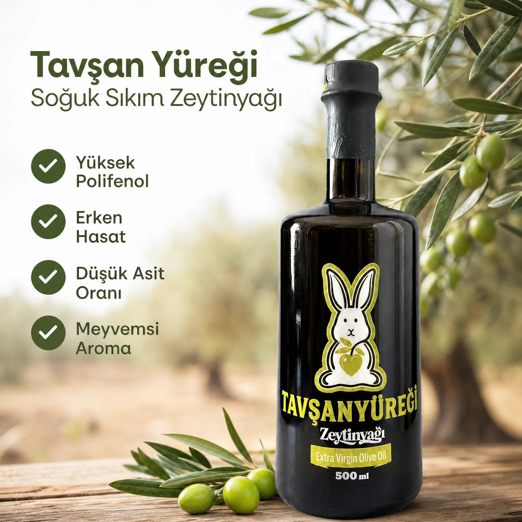 Tavşan Yüreği Erken Hasat Soğuk Sıkım Natürel Sızma Zeytinyağı 250 ml
