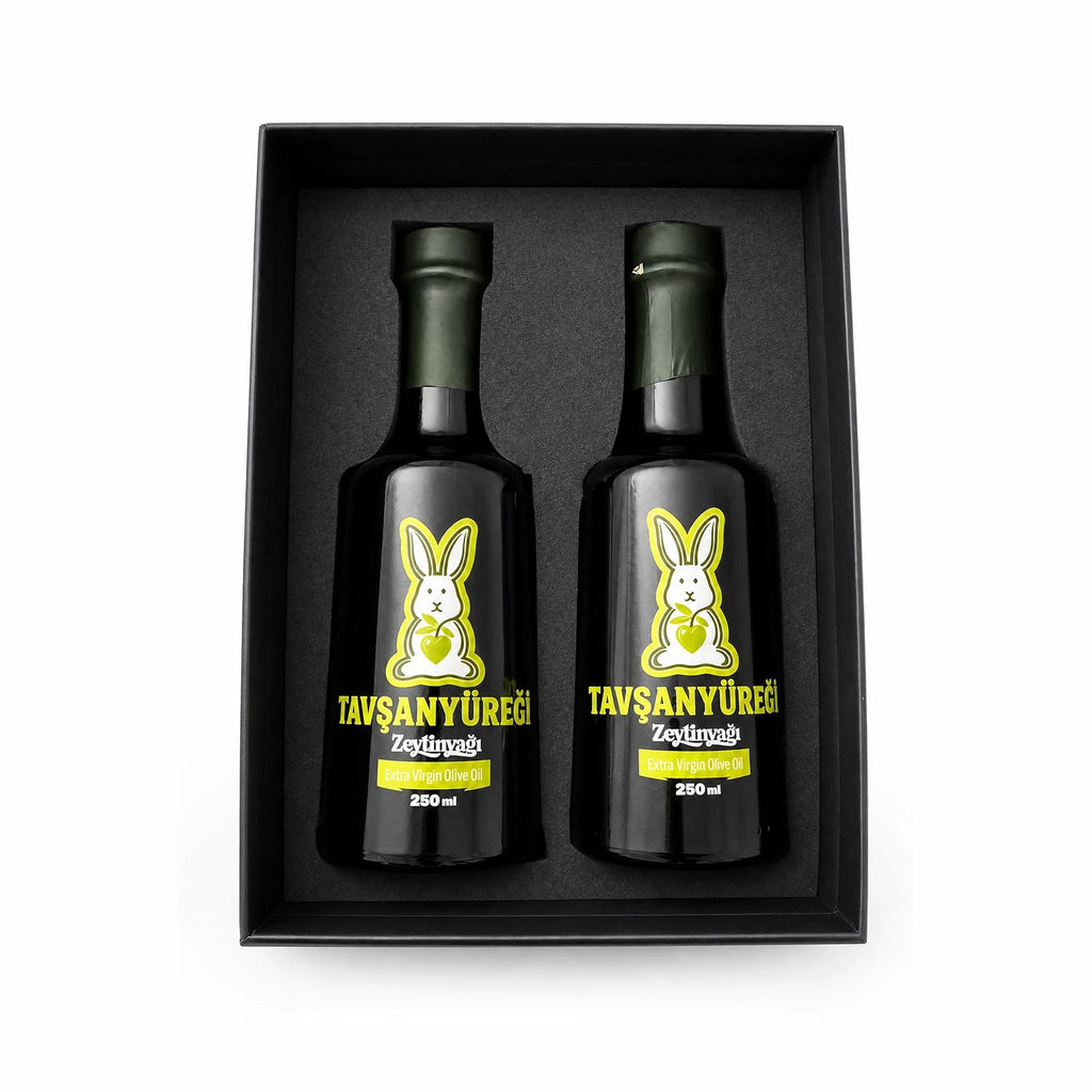 Tavşan Yüreği Erken Hasat Soğuk Sıkım Natürel Sızma Zeytinyağı Hediyelik Set 2 x 250 ml - Tavşanyüreği