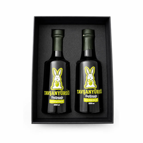 Tavşan Yüreği Erken Hasat Soğuk Sıkım Natürel Sızma Zeytinyağı Hediyelik Set 2 x 250 ml - Tavşanyüreği